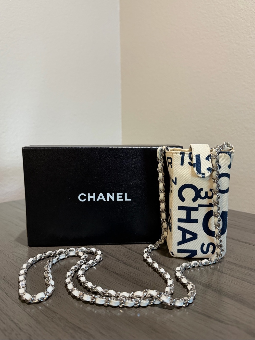 Chanel Canvas Logo Crossbody Chain Bag